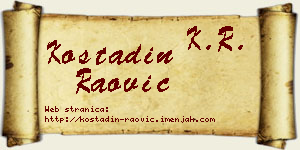 Kostadin Raović vizit kartica